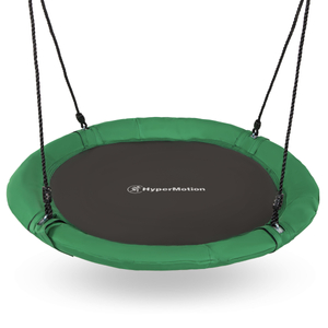 Haikaranpesätyyppinen puutarhakeinu rungolla ja köysillä