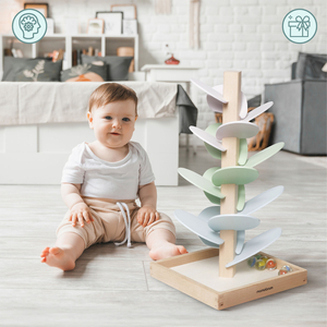 Puinen kulodromi - äänipuu pallojen kanssa