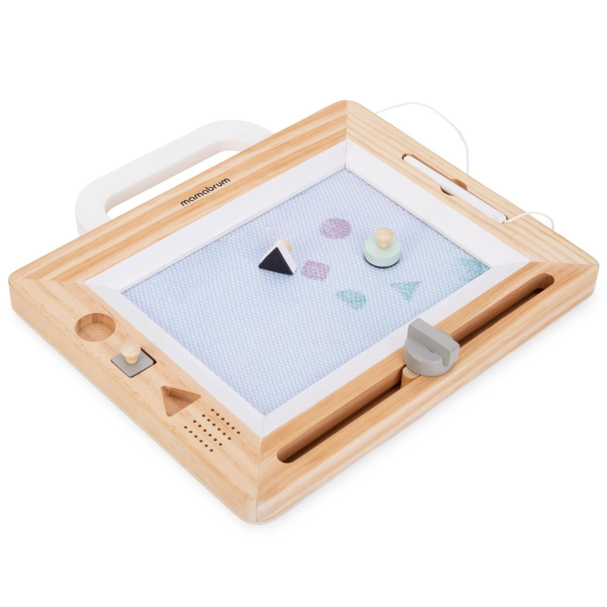 Puinen leikekirja, jossa leimat - piirustuslauta