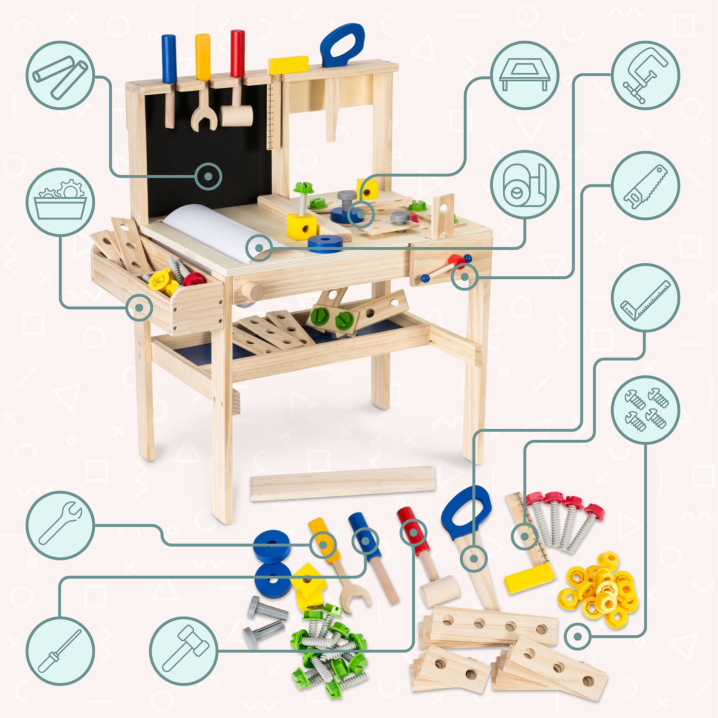 Puinen DIY-sarja XXL - 75 palaa