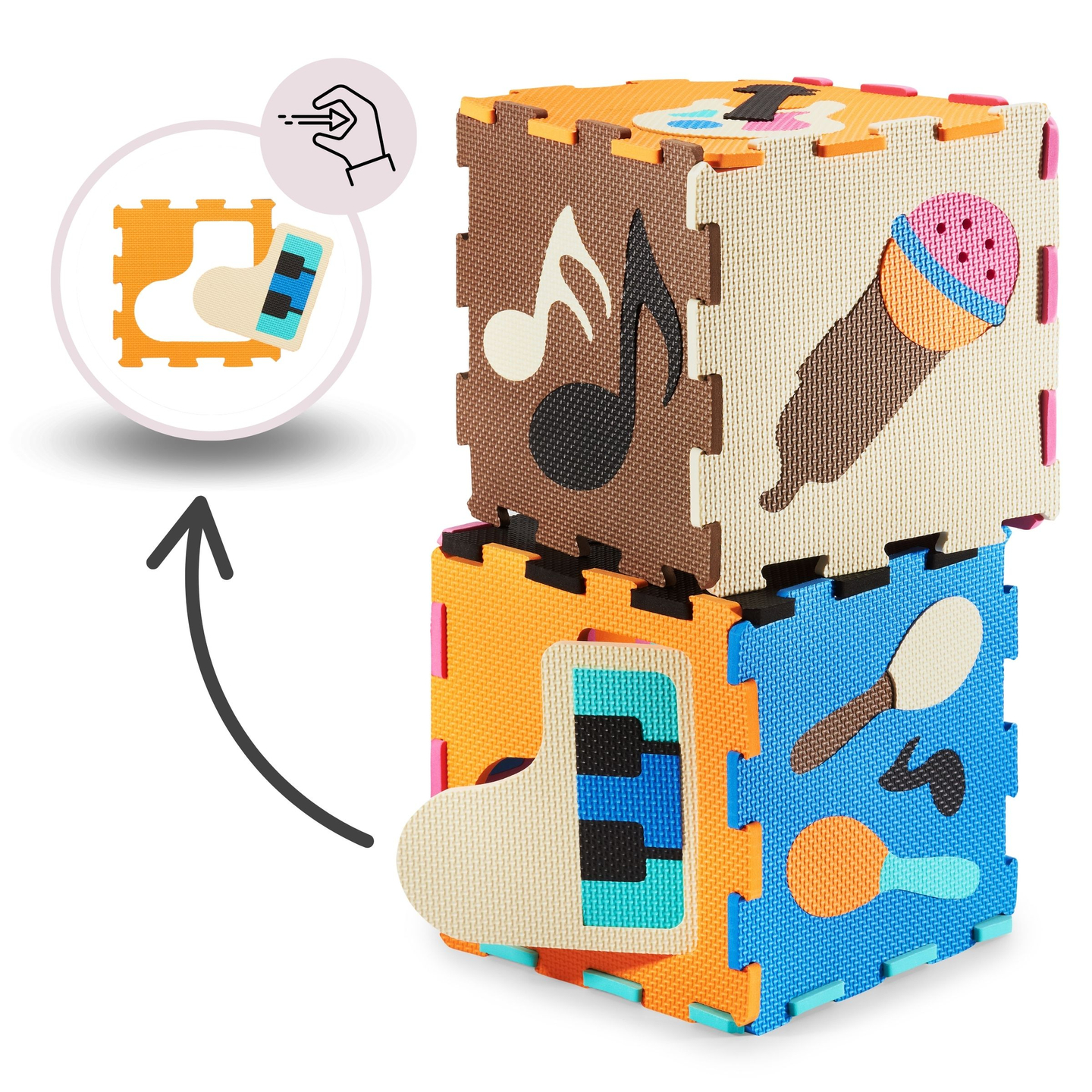 Opettavainen vaahtomuovinen palapelimatto 90 x 90 x 1cm - EVA vaahtomuovi - muotoilu: välineet