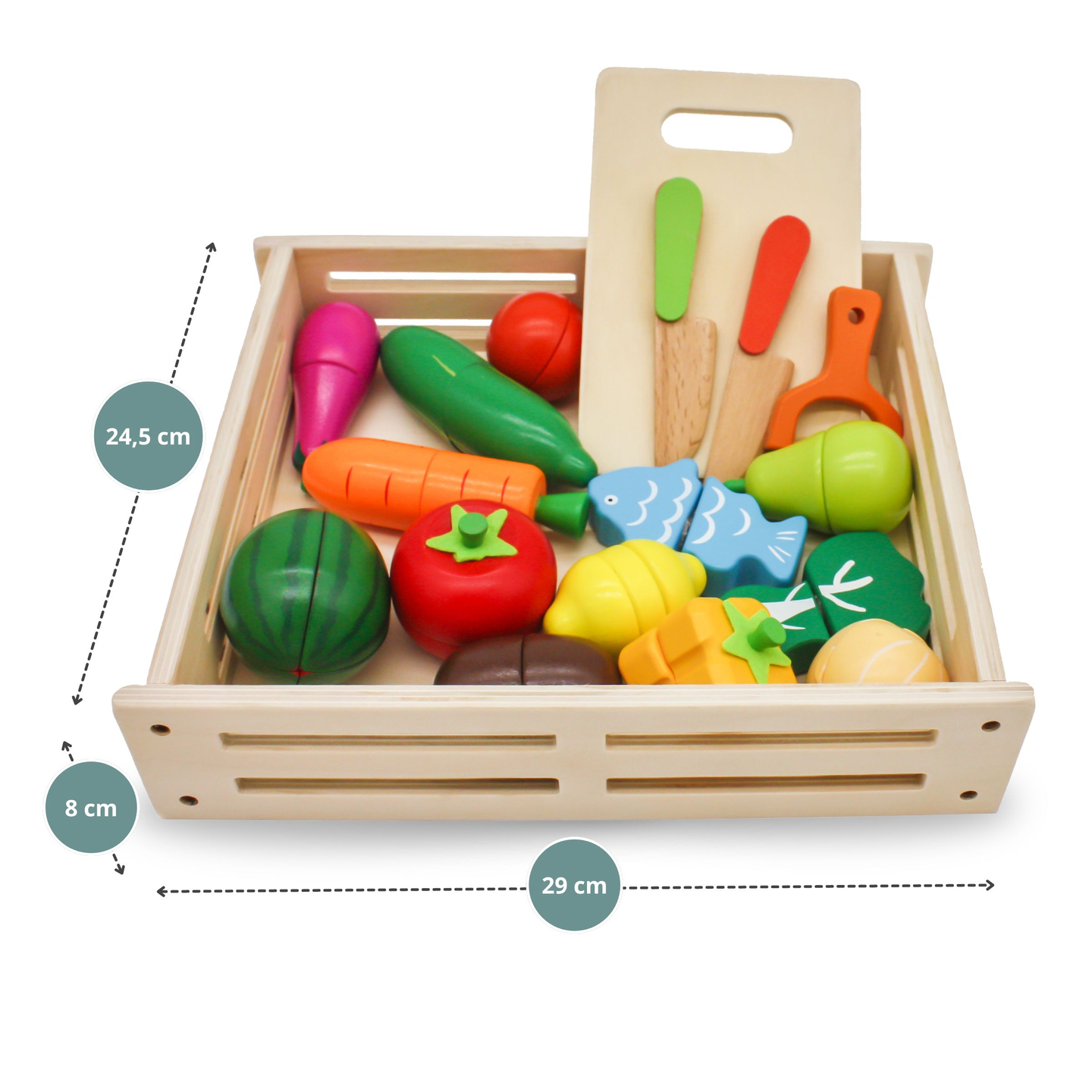 Puiset hedelmät ja vihannekset leikkaamista varten