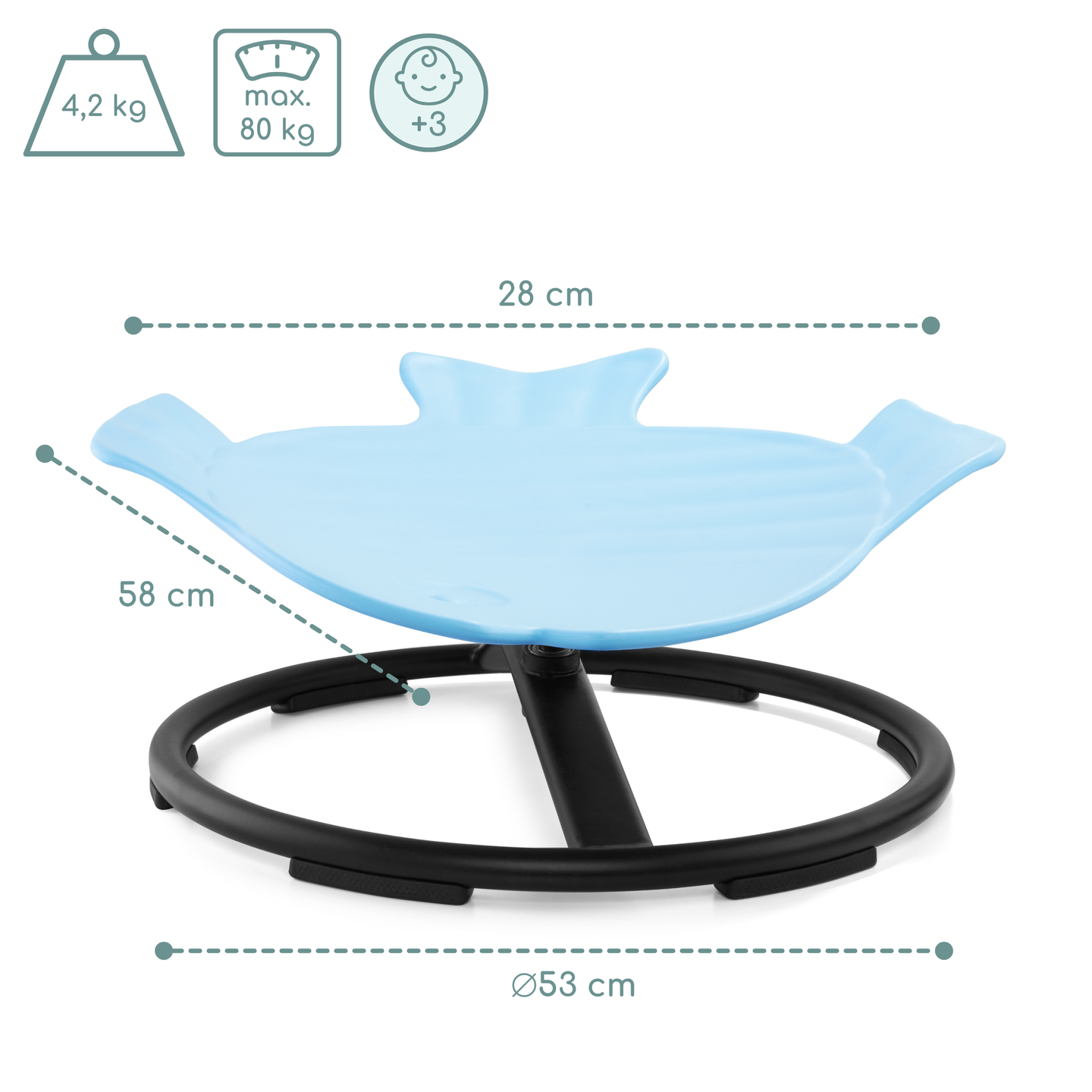 Minikaruselli lapsille Kala - sininen