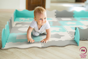 Vaahtomuovimatto XL 150 x 150 x 1cm reunuksella - EVA vaahtomuovi - mintunvärinen