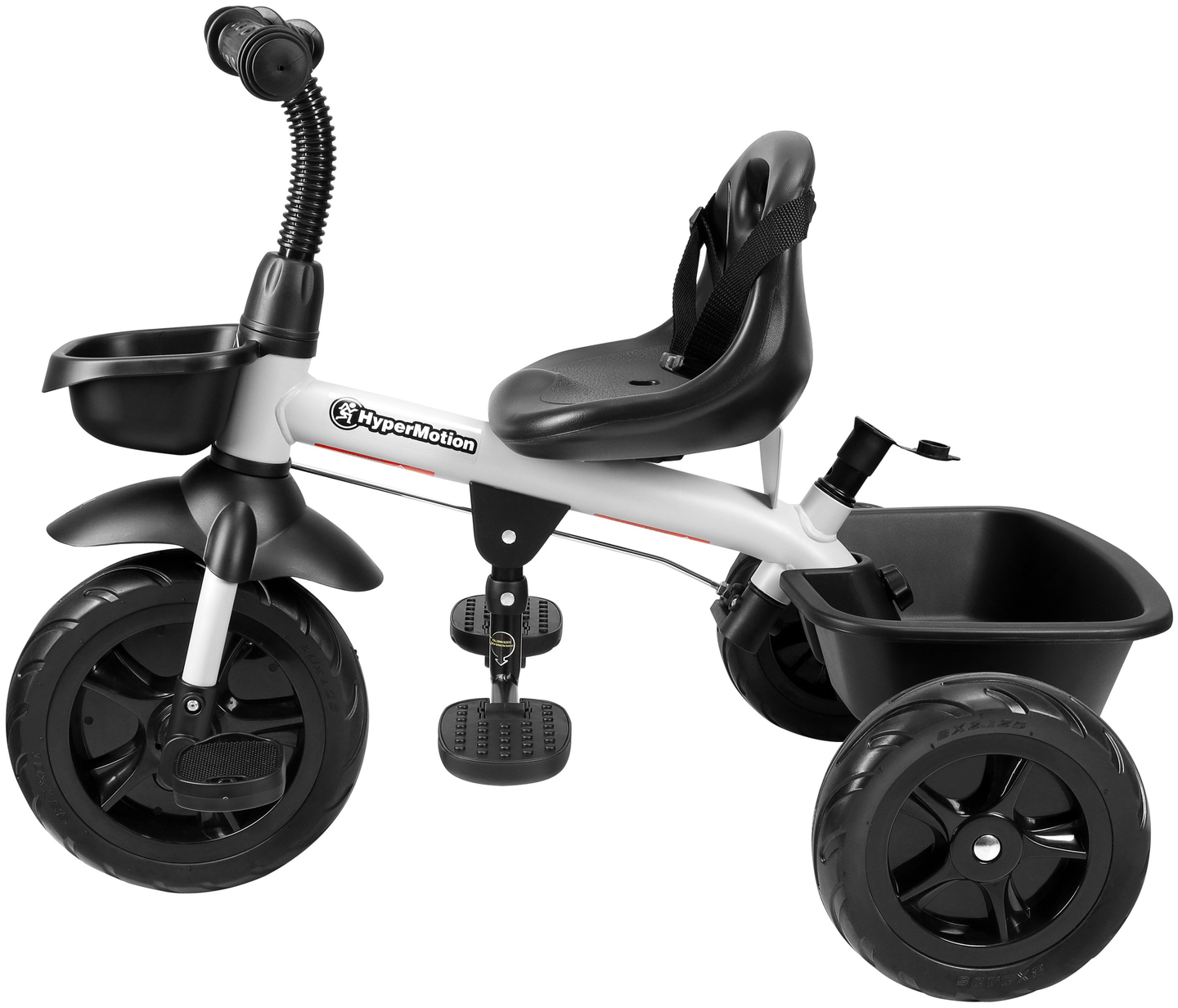 HyperMotion TOBI VECTOR kolmipyörä - ikuiset puhallettavat pyörät + työntötanko. Väri: vaaleanharmaa.