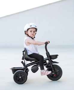 HyperMotion TOBI VECTOR kolmipyörä - ikuiset puhallettavat pyörät + työntötanko. Väri: musta.