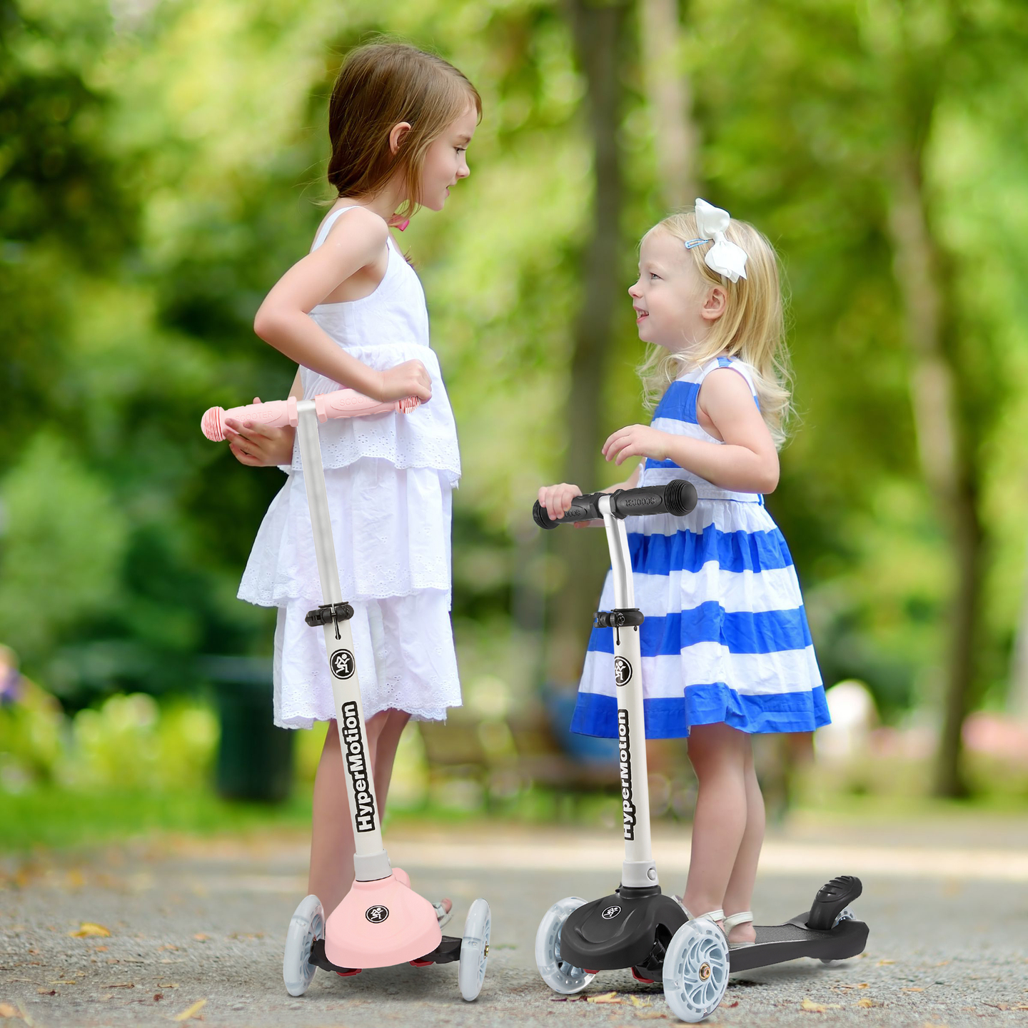 TRINGO kolmipyöräinen tasapainoskootteri, 3-8 vuotta vanha - vaaleanpunainen + hehkuvat LED pyörät