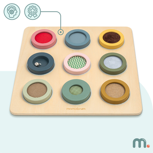 Puinen Montessori-aistilauta – 9 tekstuuria tuntoaistin löytämiseen ja kehittämiseen