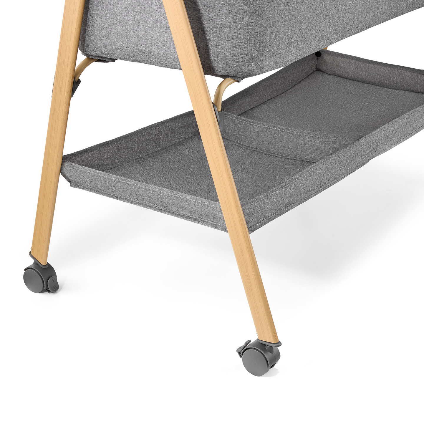 Vauvansänky, vapaasti seisova, matkasänky, kehto patjalla - harmaa