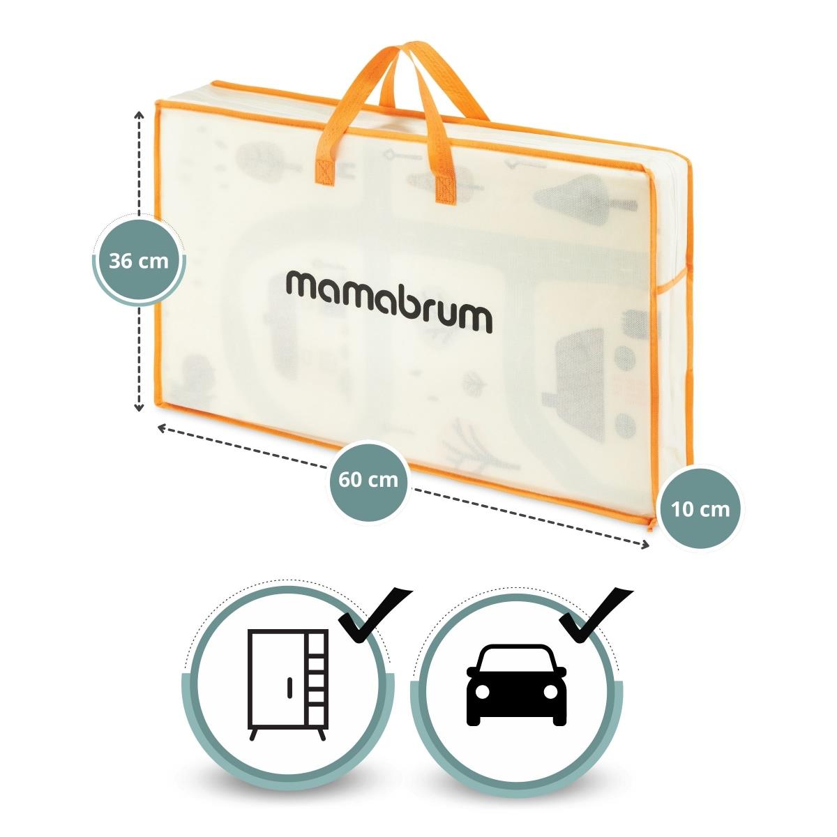 Kaksipuolinen kokoontaitettava vaahtomuovimatto 180 x 120 x 1cm - Charming Town/hiekkapohjainen beige