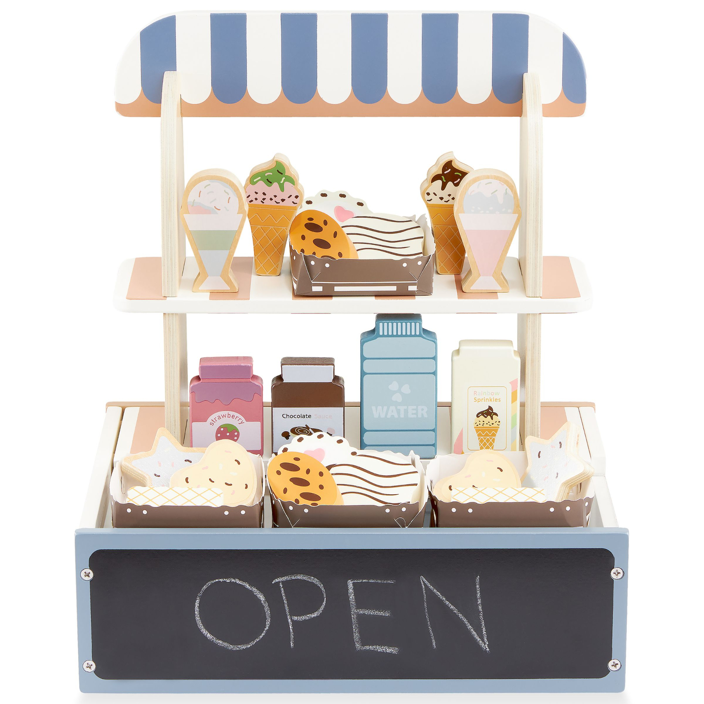 Taitettava puinen myymälä - kahvila, konditoria tarvikkeineen