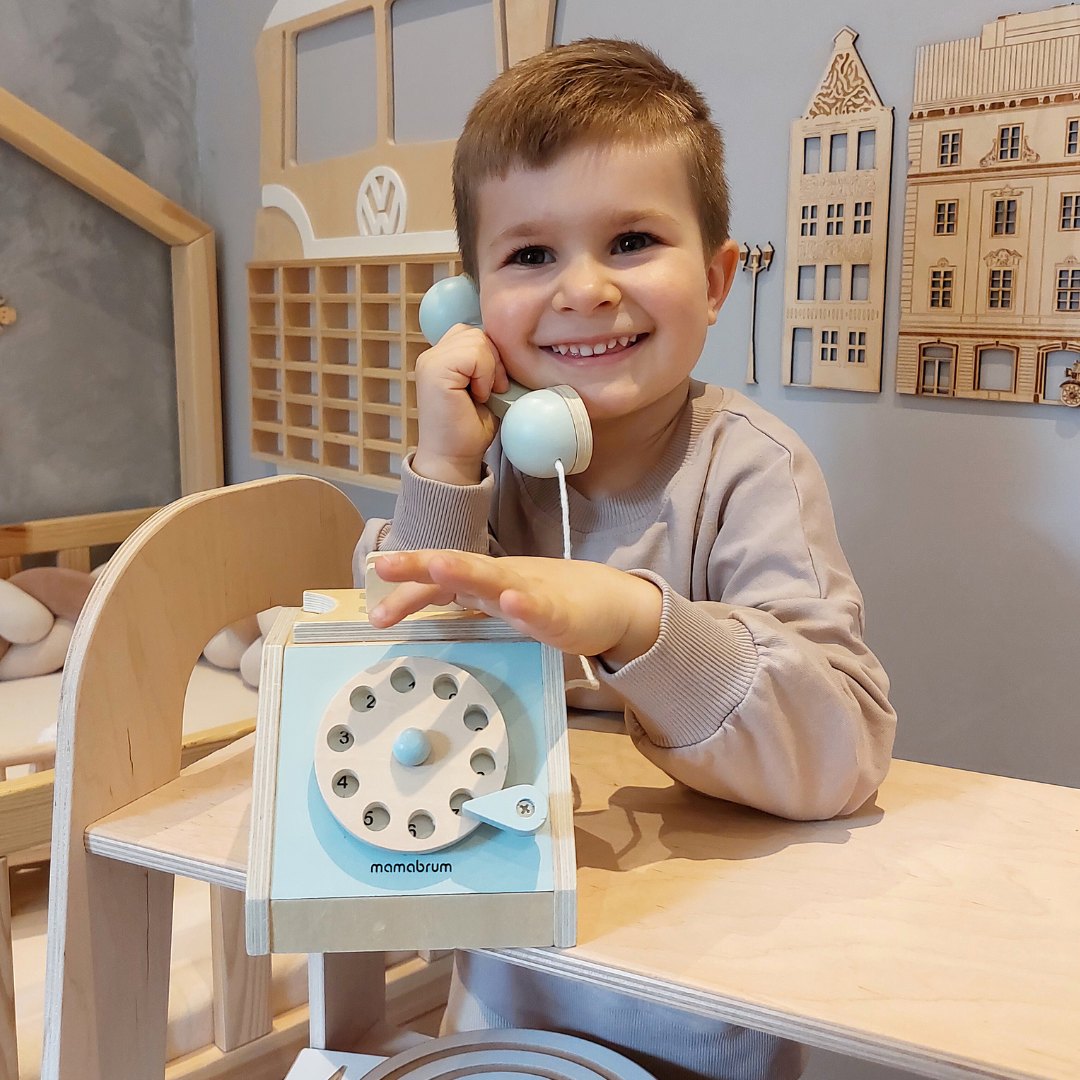 Retro puinen puhelin - minttu