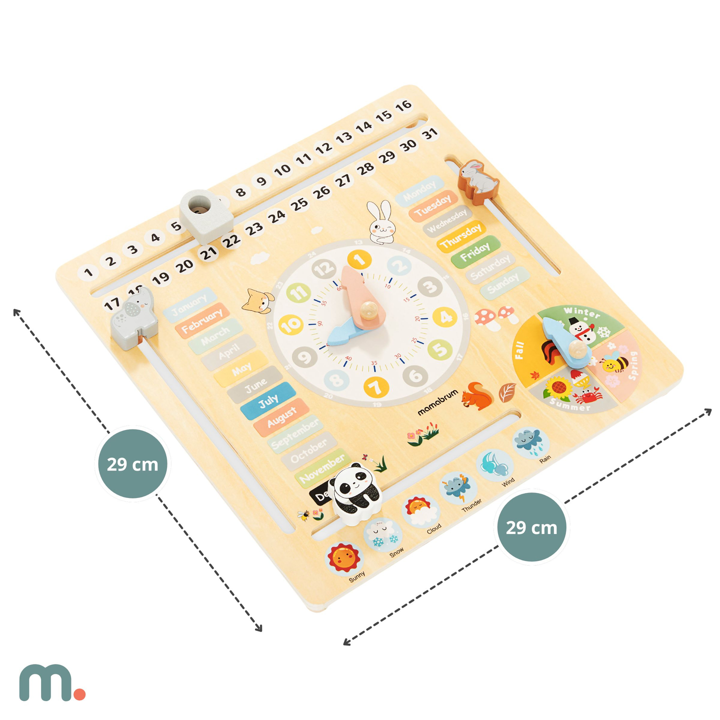 Puinen lasten kalenteri 6in1