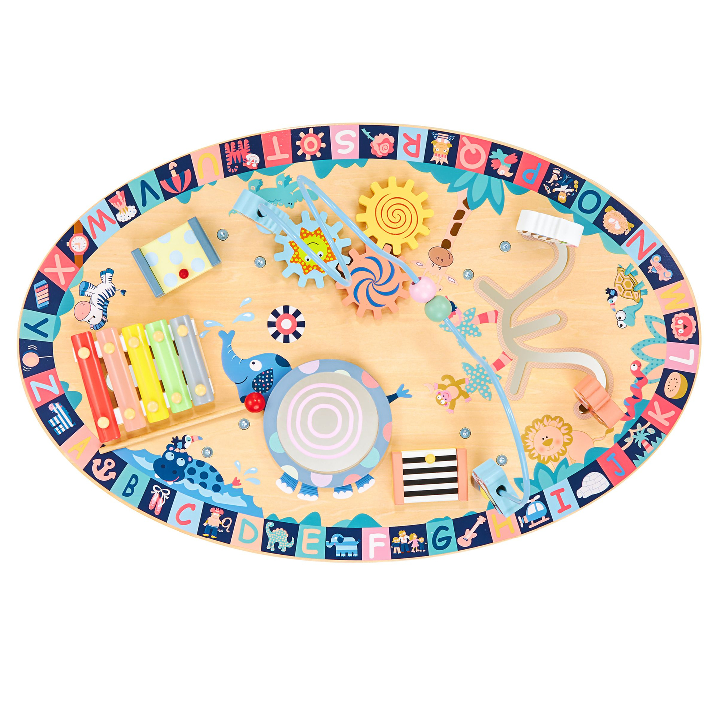 7in1 puinen opetuspöytä, musiikillinen, aistien oppimispöytä