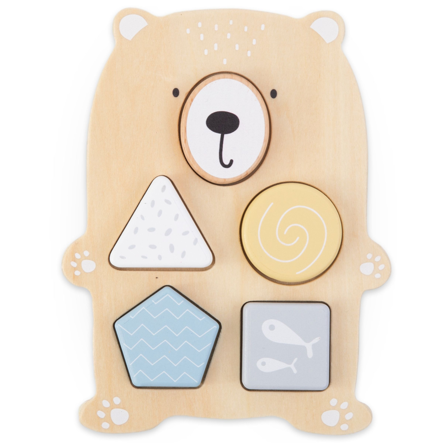 Puulelusarja - värikäs lomitus, sinettipyramidi, nallekarhun lajittelija