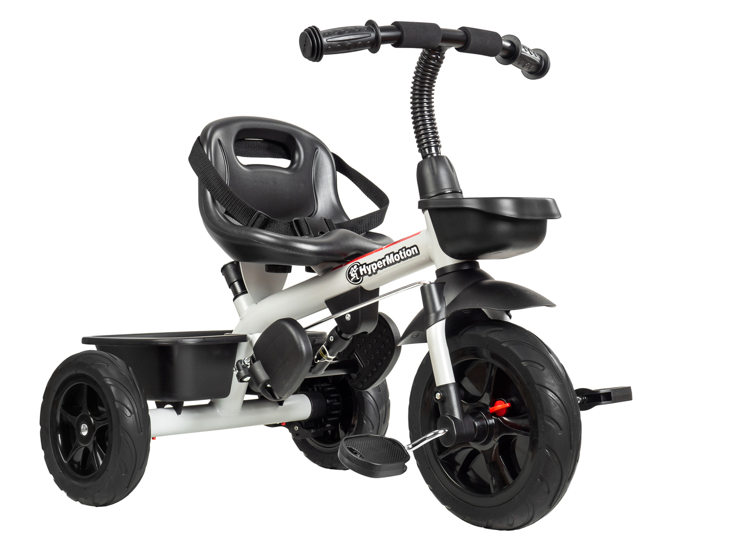 HyperMotion TOBI VECTOR kolmipyörä - ikuiset puhallettavat pyörät + työntötanko. Väri: vaaleanharmaa.