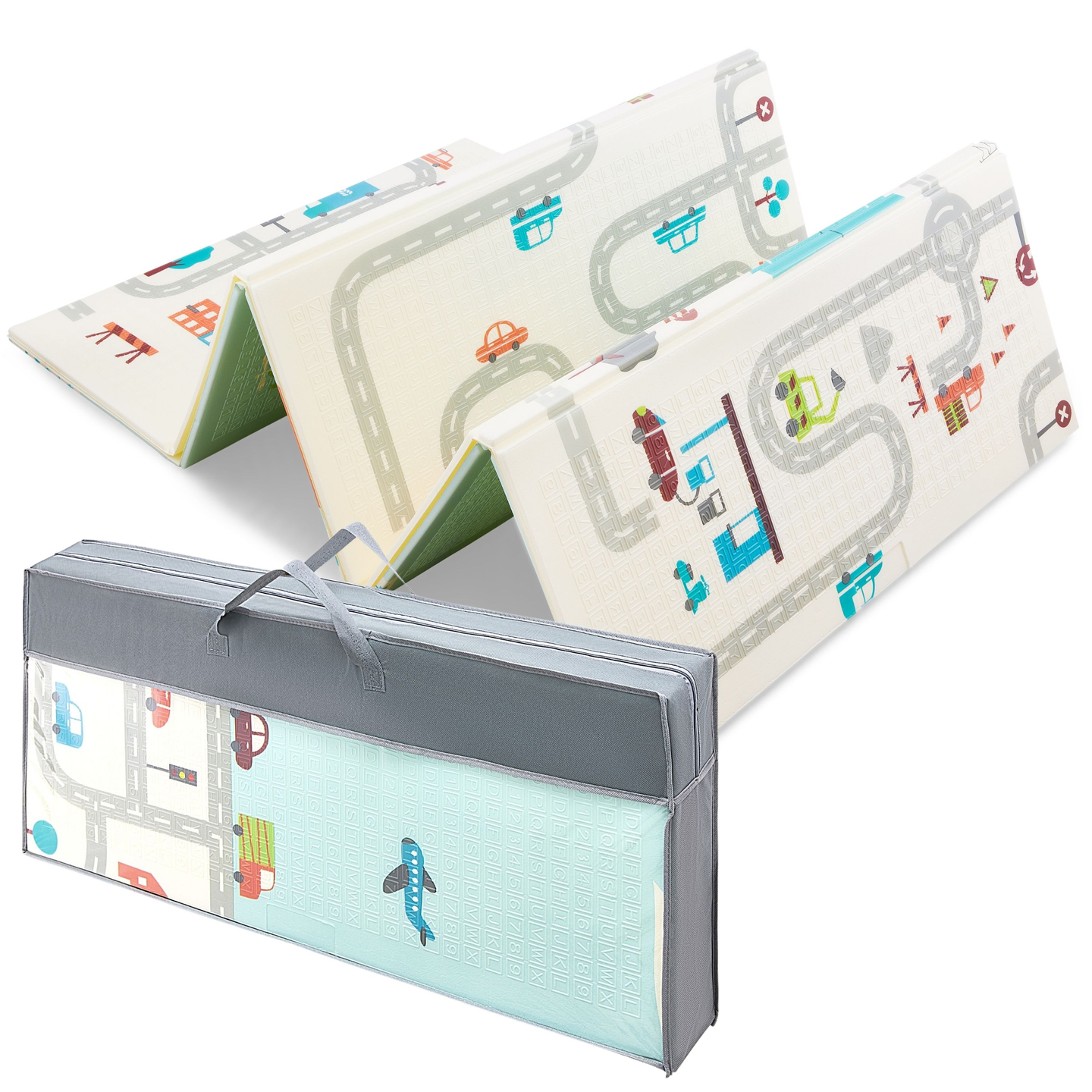 Kaksipuolinen vaahtomuovimatto XXL - kokoontaitettava 1 CM (vuoristo ja maantie)