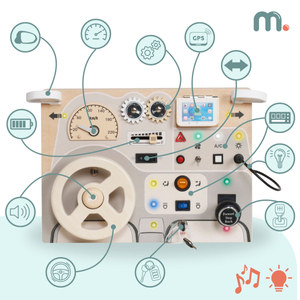 Montessori puinen leikkilauta pienille lapsille - auton kojelauta