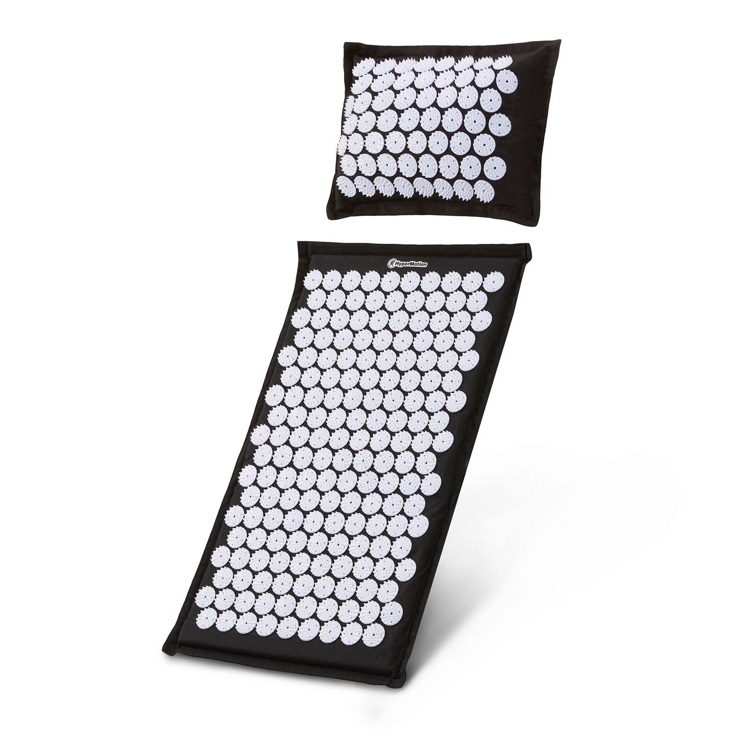 ECO-pellava-akupunktiomatto kookoskuidulla ja tattarityynyllä – 68 cm HyperMotion mustavalkoinen
