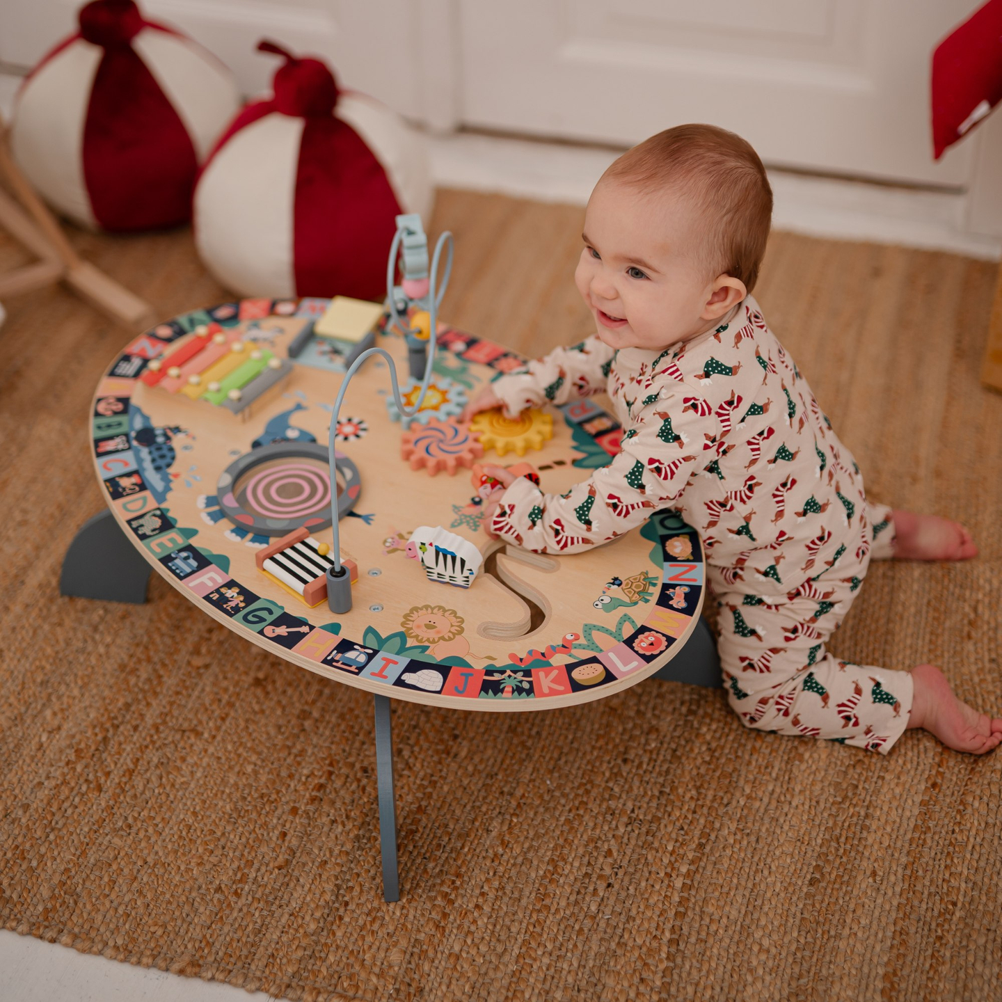 7in1 puinen opetuspöytä, musiikillinen, aistien oppimispöytä