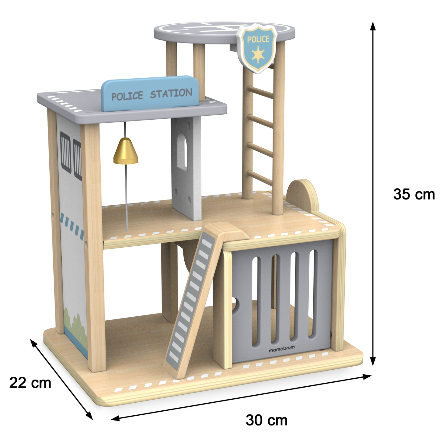 Puinen poliisiasema tarvikkeineen