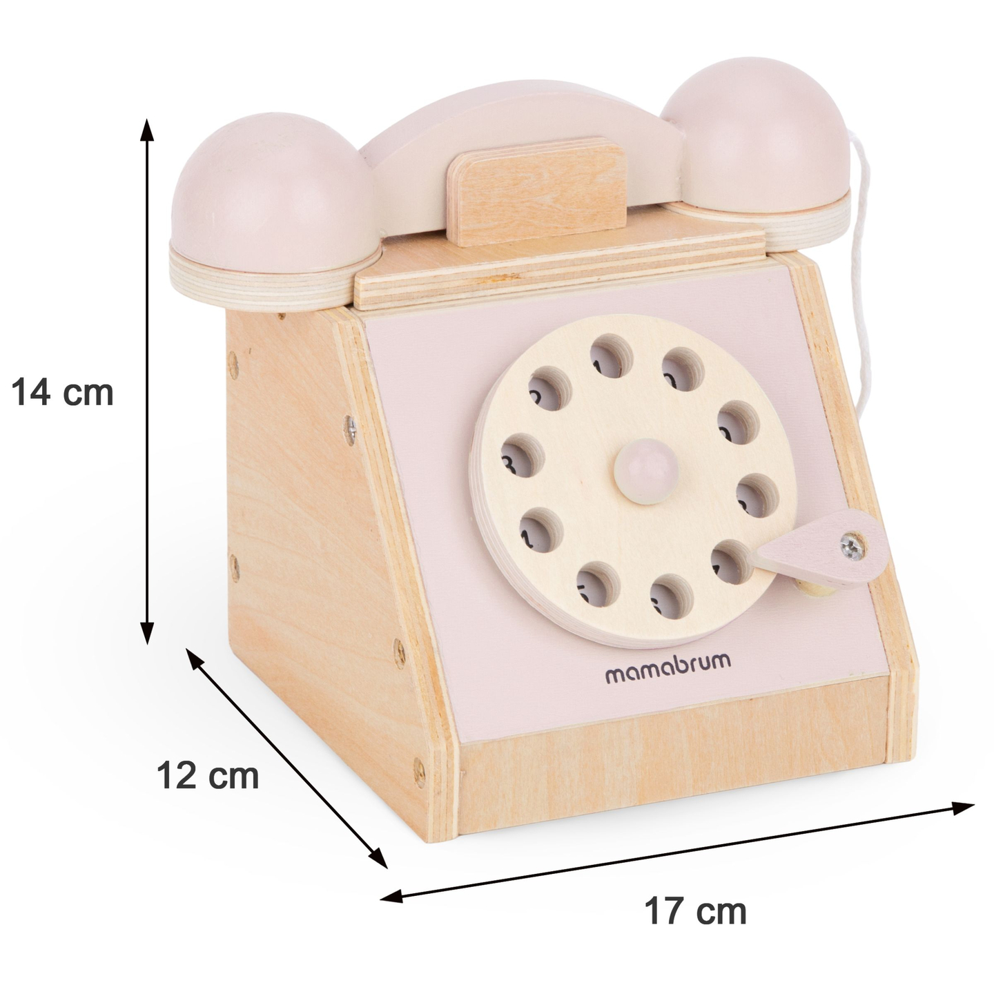 Retro puinen puhelin - pastelli vaaleanpunainen