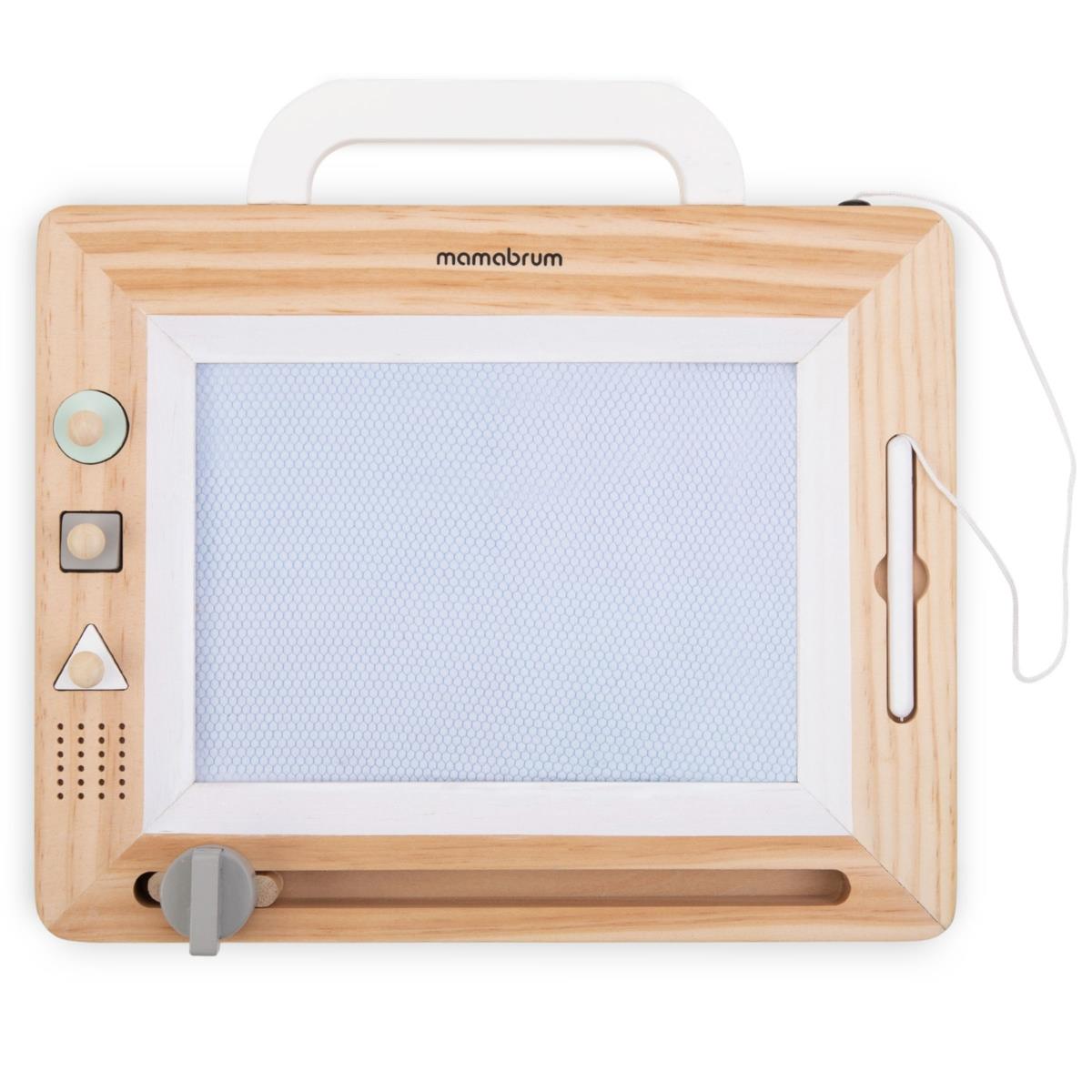 Puinen leikekirja, jossa leimat - piirustuslauta