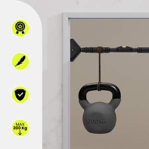 HyperMotion säädettävä leuanvetotanko 70–100 cm, 200 kg, musta