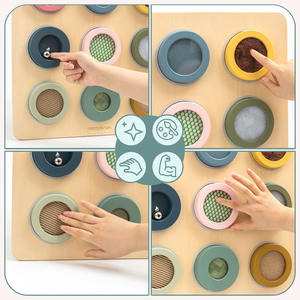 Puinen Montessori-aistilauta – 9 tekstuuria tuntoaistin löytämiseen ja kehittämiseen