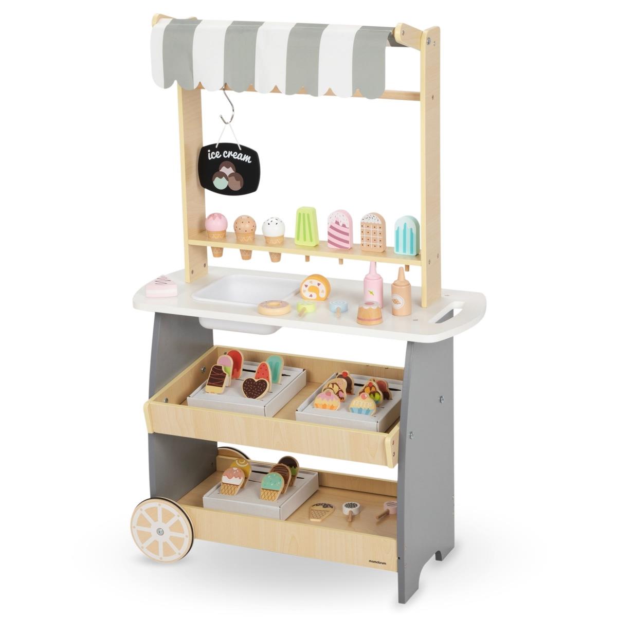 Puinen jäätelöbaari pyörillä - jäätelövaunu - jäätelövaunu