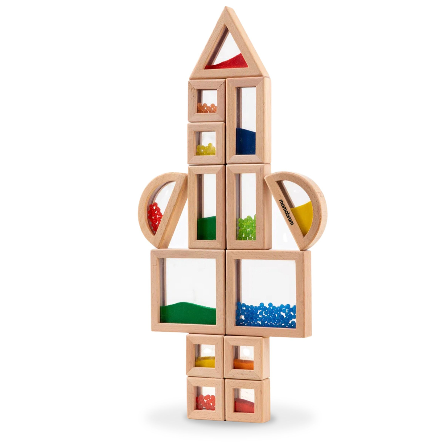 Puisten aistipalikoiden setti erilaisilla täytteillä - 15 kappaletta