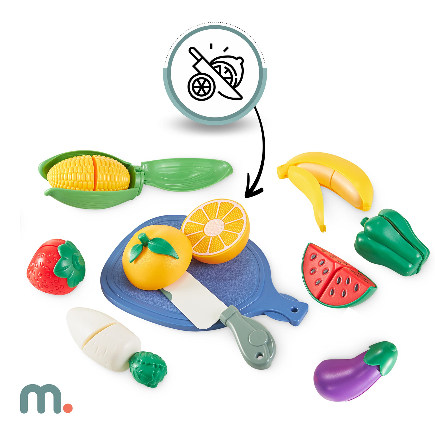 XXXXL suuri puinen interaktiivinen keittiö, jossa on LED-valaistus, pesukone, mikroaaltouuni, kahvinkeitin sekä hedelmä- ja vihannesvalikoima - 50 elementtiä