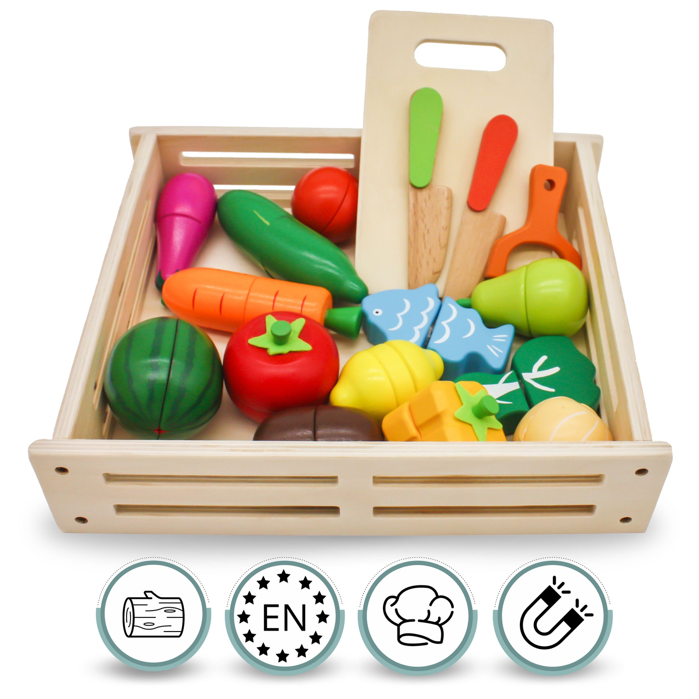 Puiset hedelmät ja vihannekset leikkaamista varten