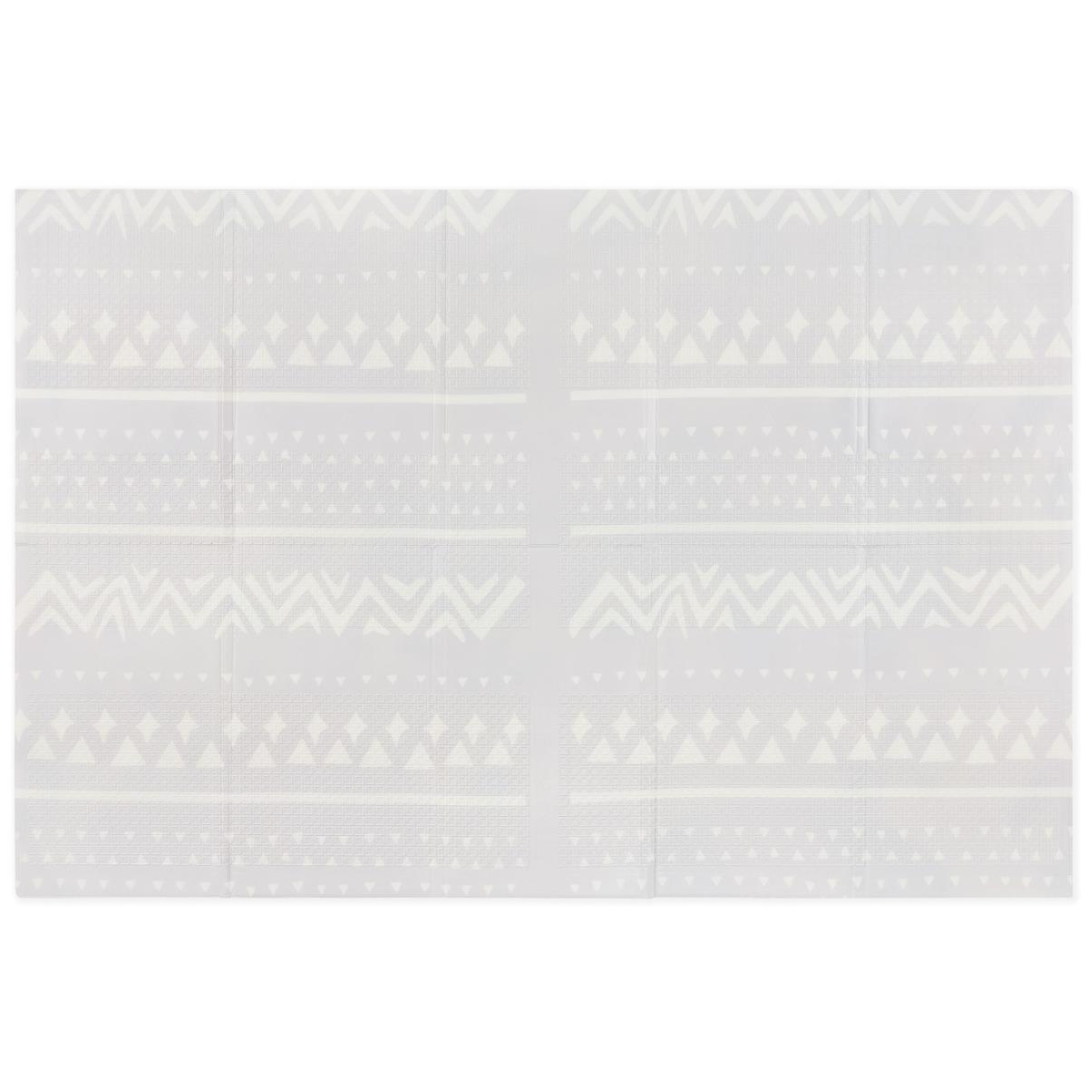 Kaksipuolinen kokoontaitettava vaahtomuovimatto 180 x 120 x 1cm - Eksoottiset elefantit / Hento harmaa