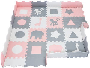 Vaahtomuovimatto XL 150 x 150 x 1cm reunuksella - EVA-vaahtomuovi - vaaleanpunainen