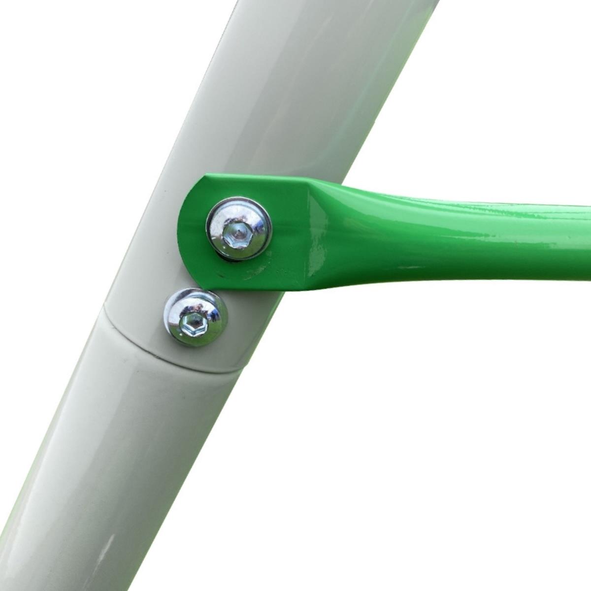 Lasten XL puutarhaleikkipaikka, jossa haikarapesäkeinu, tikkaat ja kiipeilyverkko