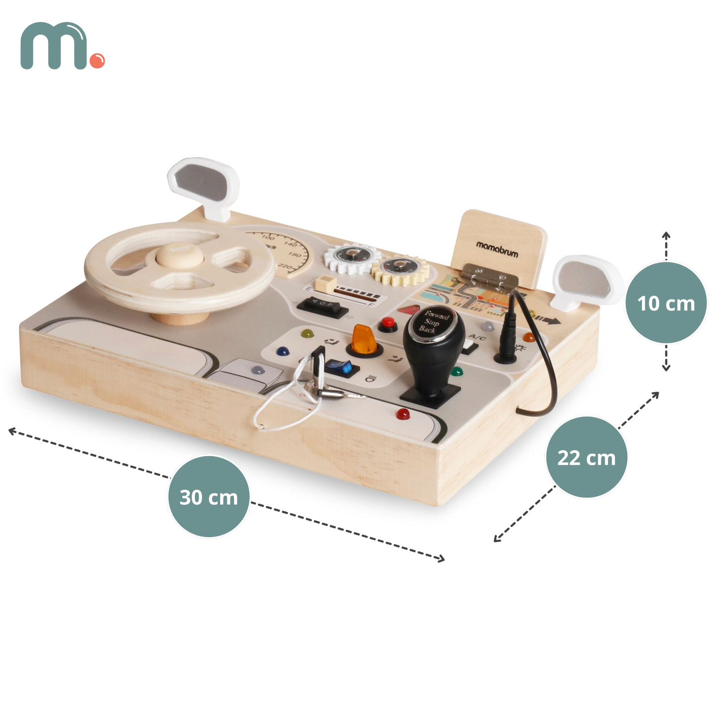 Montessori puinen leikkilauta pienille lapsille - auton kojelauta