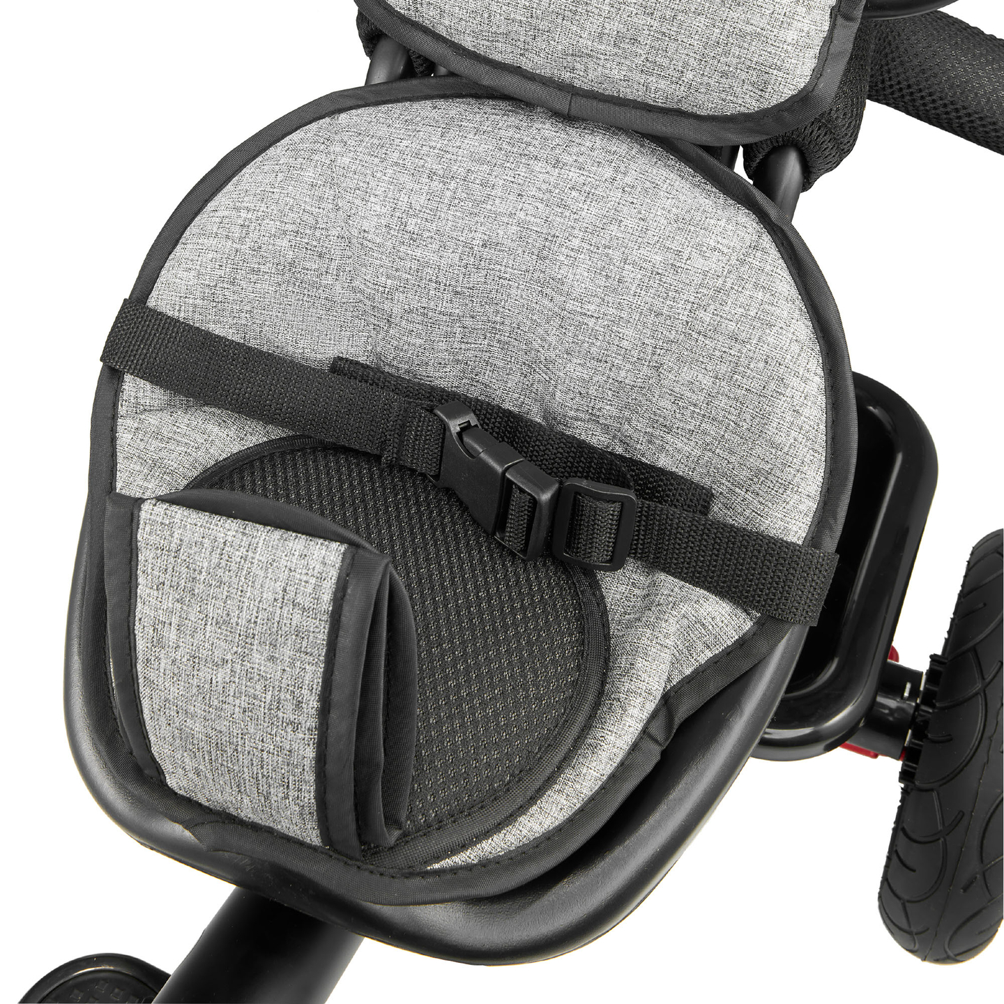 Kolmipyörä 1-4-vuotiaille lapsille - TOBI FREY - harmaa väri - kääntyvä - pumpatut pyörät + työntöaisa