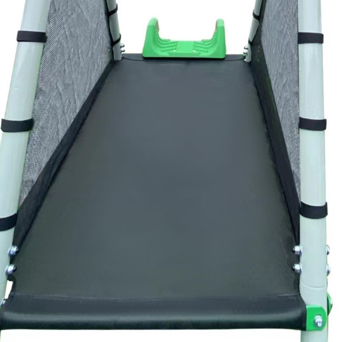 Lasten XXL puutarhaleikkipaikka, jossa on keinu, voimistelutrapetsi ja liukumäki