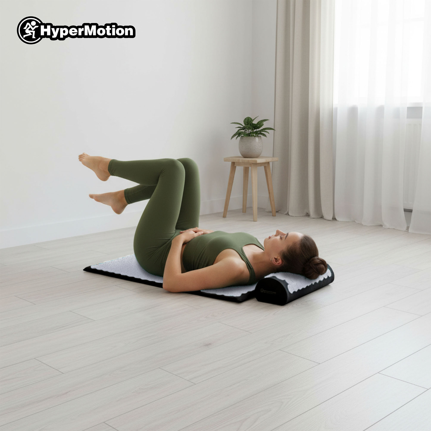 Akupunktiomatto tyynyllä ja päällisellä - 72 cm HyperMotion mustavalkoinen