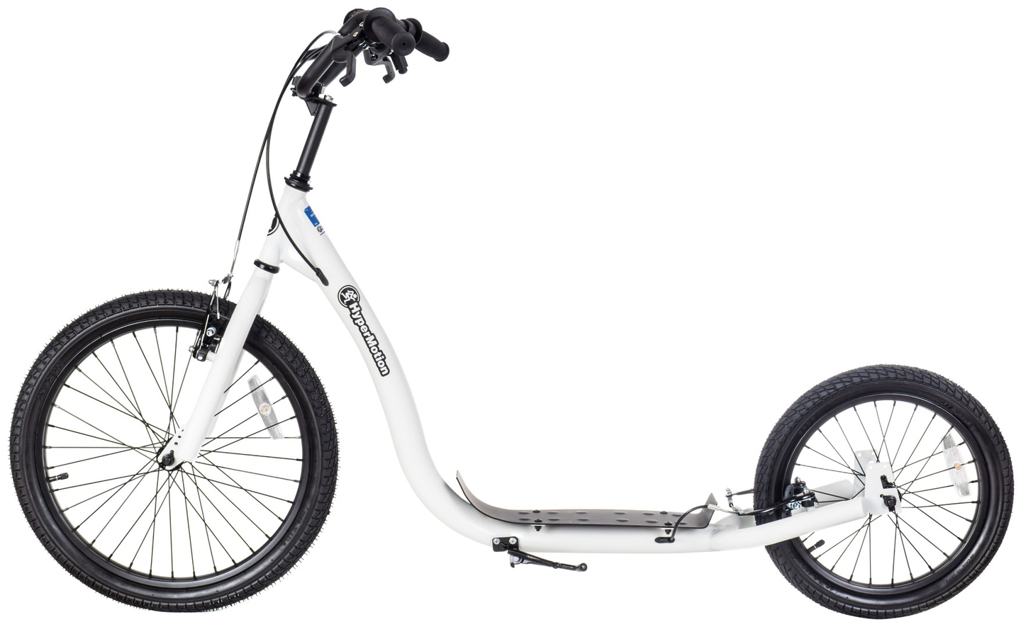 HyperMotion RIVA -kaupunkiskootteri, jossa on 50 cm:n ja 40 cm:n puhallettavat pyörät