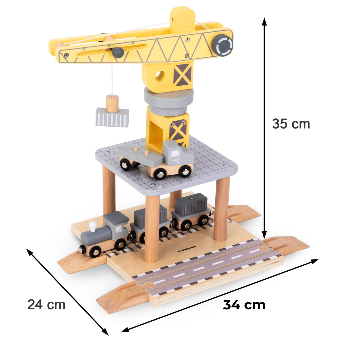 Liikuteltava satamanosturi magneettivinssillä ja lisävarusteilla - puinen sarja