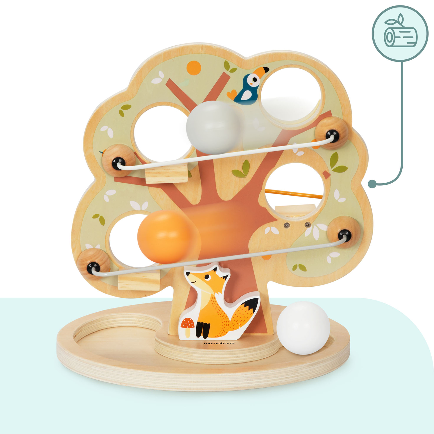 Puinen pallo liukumäki - Vihreä puu