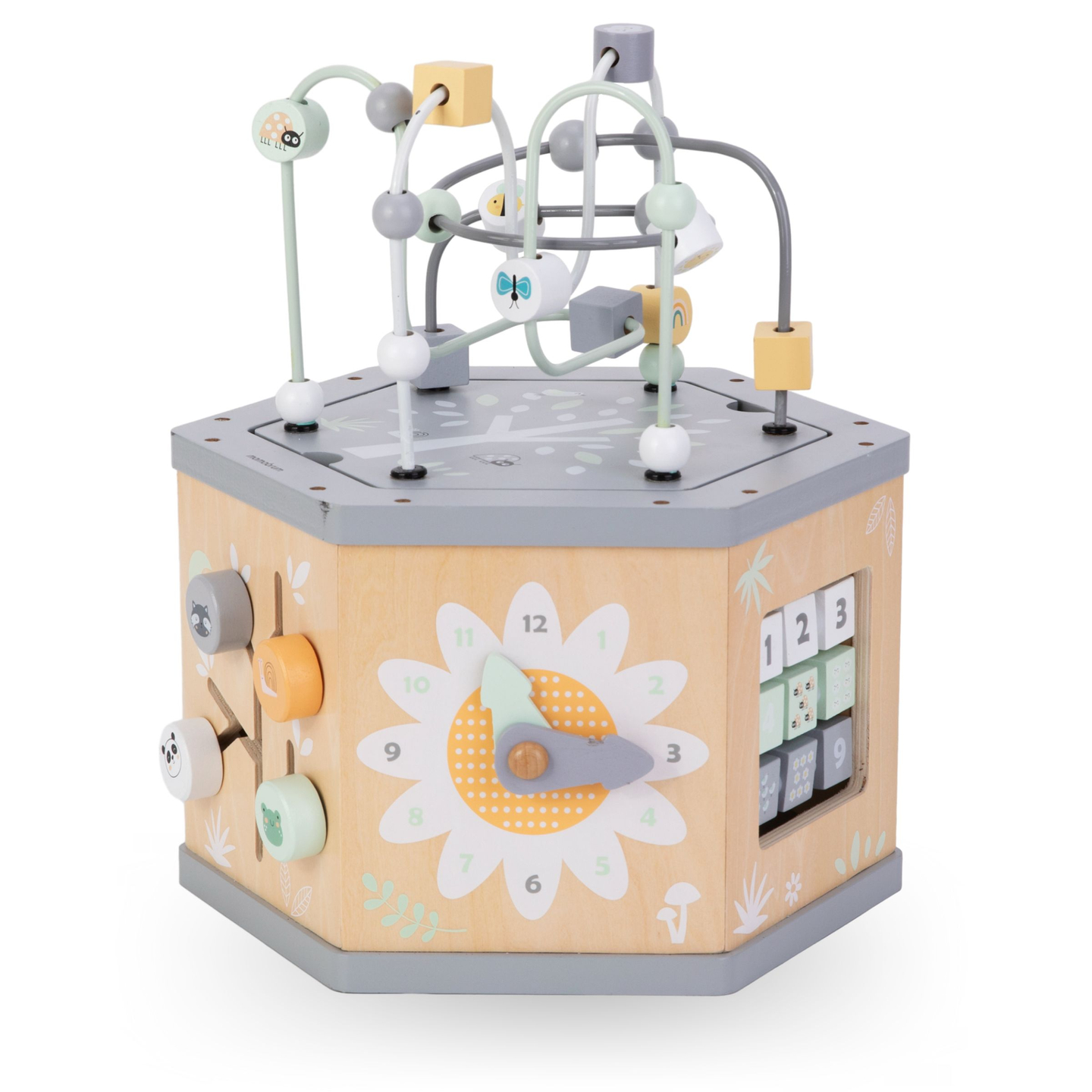 Vuorovaikutteinen 7-in-1 puinen opetuskuutio - motorinen silmukka