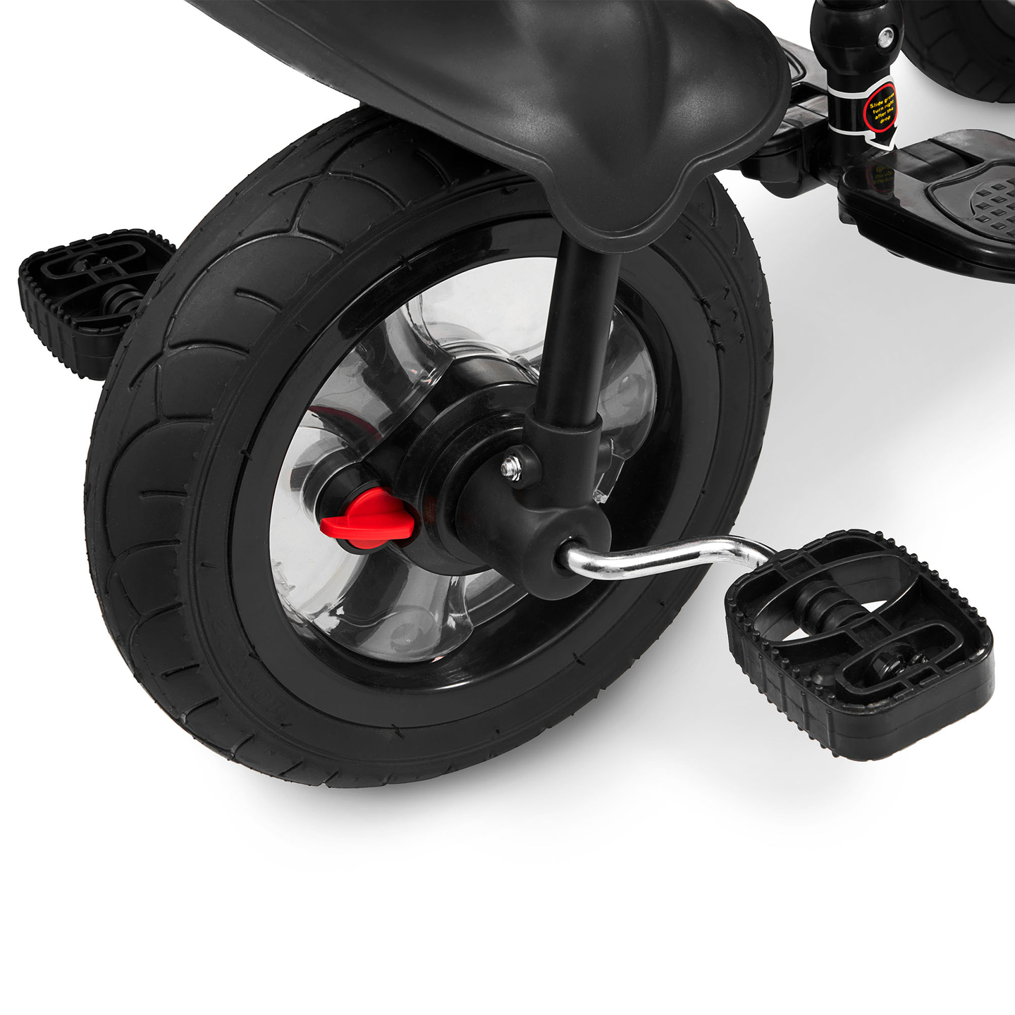 Kolmipyörä 1-4-vuotiaille lapsille - TOBI FREY - harmaa väri - kääntyvä - pumpatut pyörät + työntöaisa