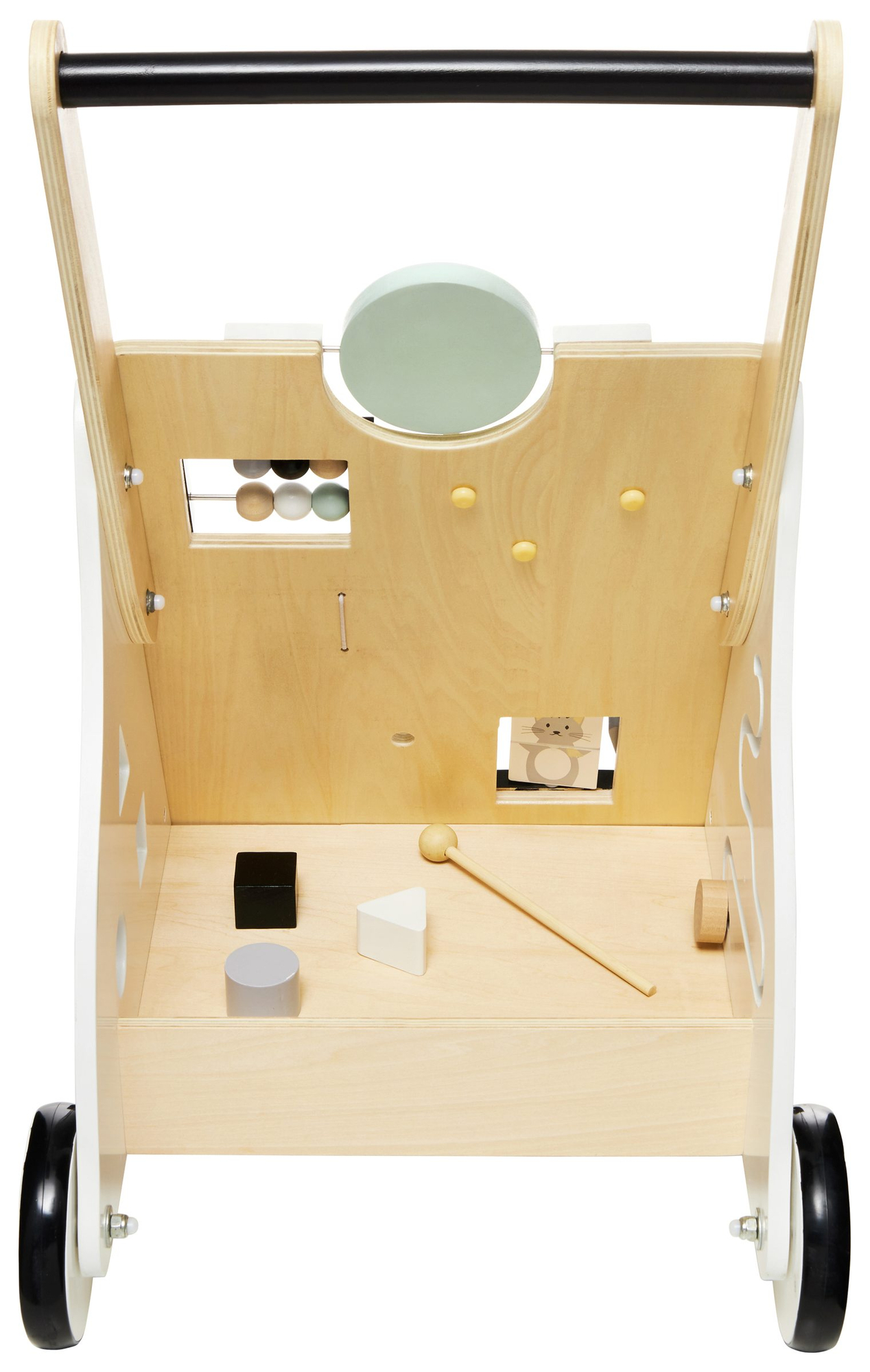 Puinen, opettavainen kävelytuoli / lastenrattaat - manipulatiivinen lautanen