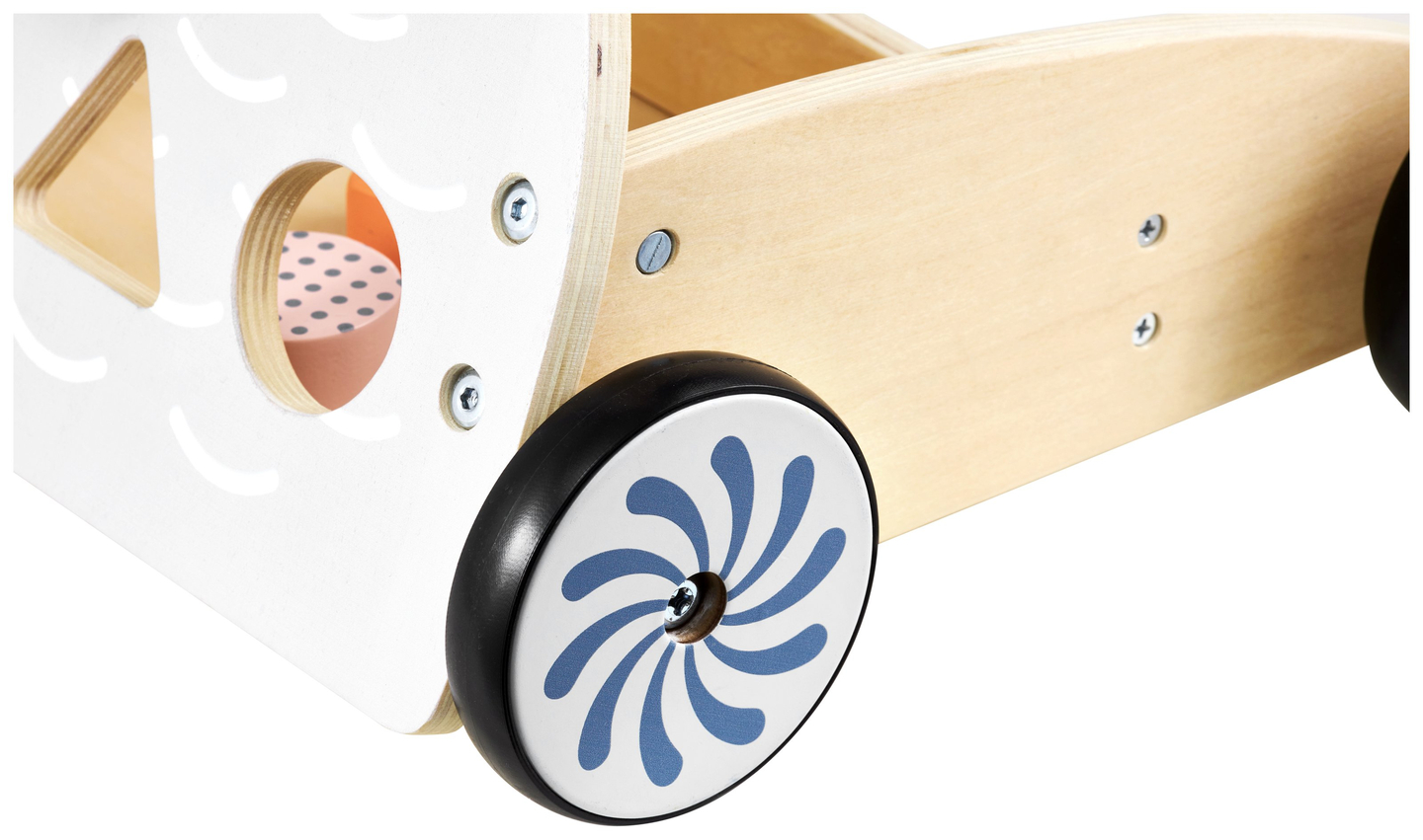 Puinen monikäyttöinen kävelytuoli - työntöaisa - lastenrattaat palikoilla - Pöllö