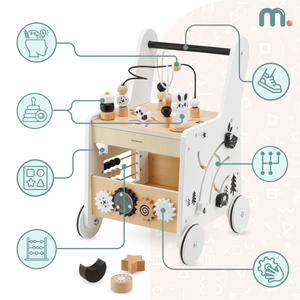 6in1 puinen lastenrattaat, kävelytuoli, jossa on oppimispöytätoiminto