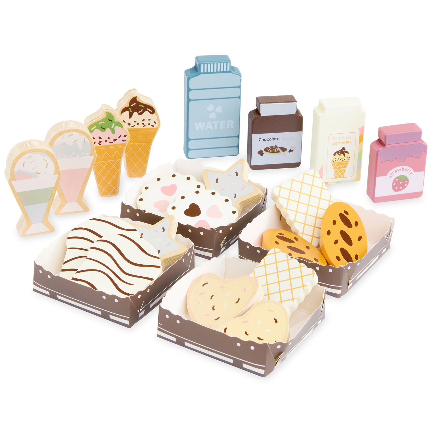 Taitettava puinen myymälä - kahvila, konditoria tarvikkeineen