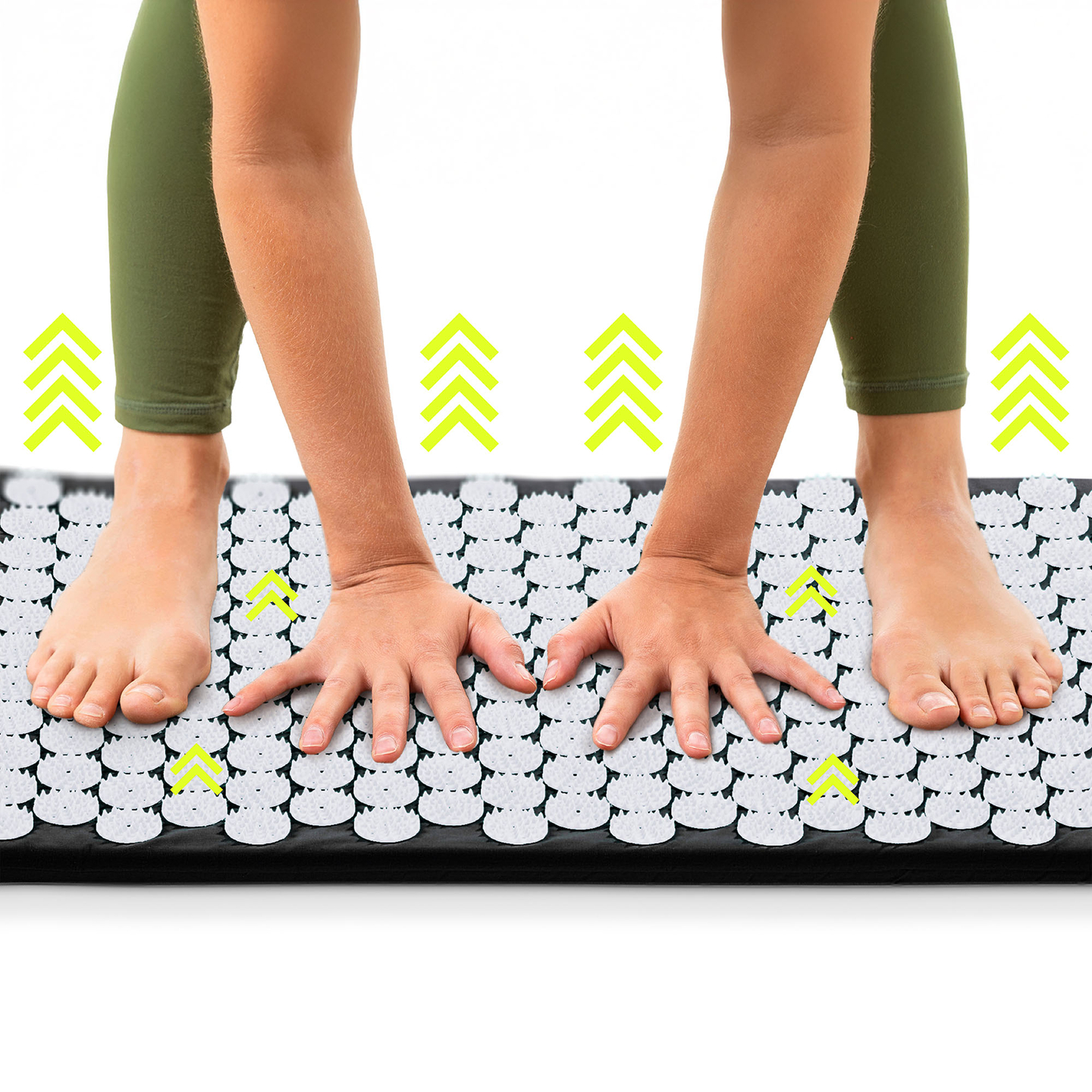 Akupunktiomatto tyynyllä ja päällisellä - 72 cm HyperMotion mustavalkoinen